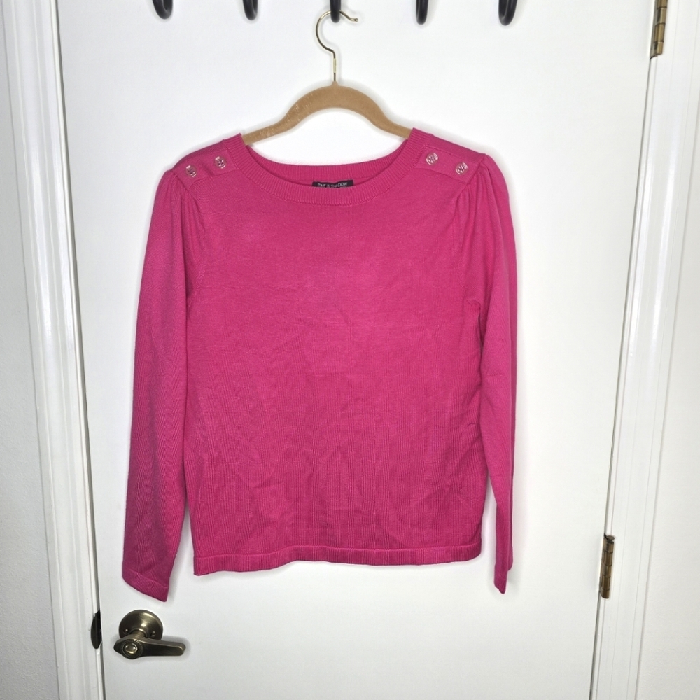 Pink Sweater with Button Detail
